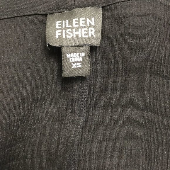 Eileen Fisher black silk open jacket top XS - Picture 7 of 9